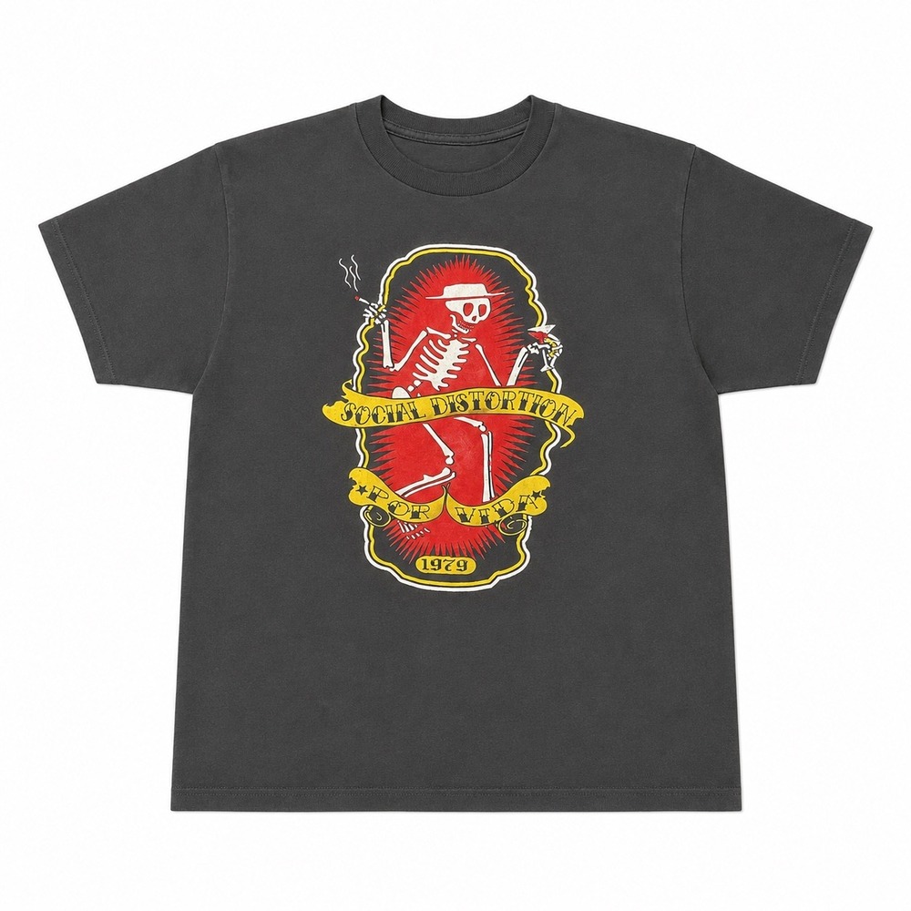 Social Distortion Por Vida 1979 Skelly Graphic T-Shirt Punk Rock Medium